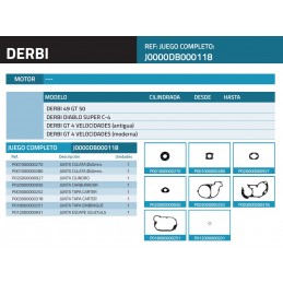 Juntas Derbi 50 GT / Diablo...