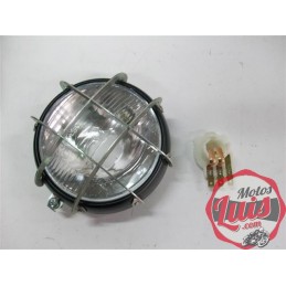 Optica + Bisel Diam. 110 mm. Con Rejilla. Trial y Cross NEGRO