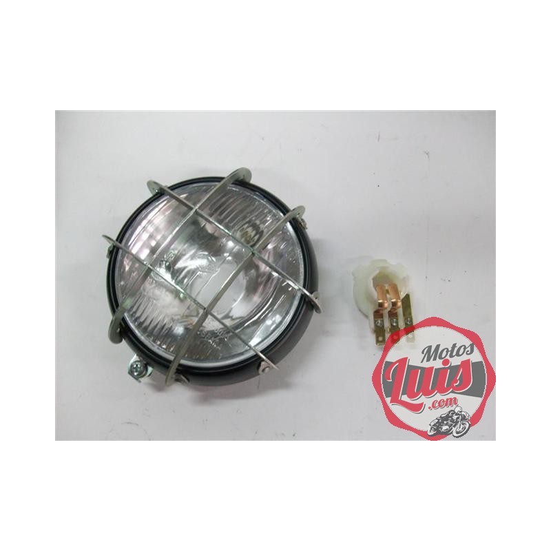 Optica + Bisel Diam. 110 mm. Con Rejilla. Trial y Cross NEGRO