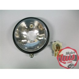 Optica + Bisel Diam. 110 mm. Sin Rejilla. Trial y Cross. NEGRO