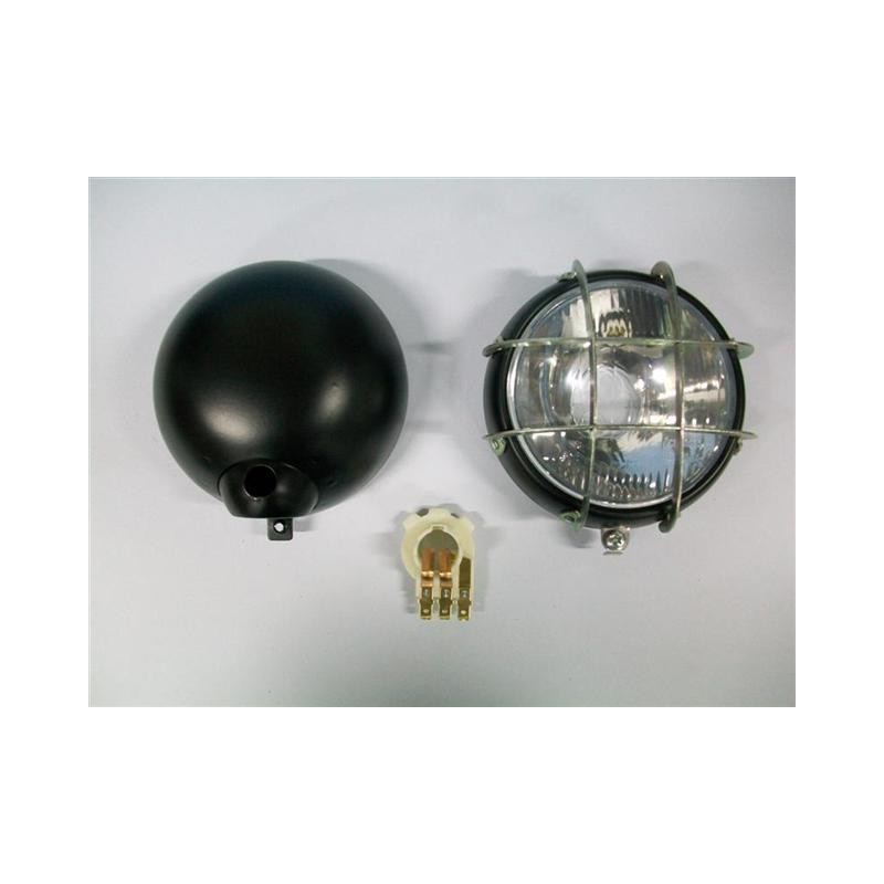 Faro Completo 110 mm. Con Rejilla. NEGRO