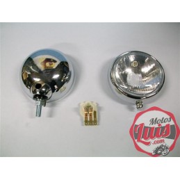 Faro Completo 110 mm. Sin Rejilla. CROMADO