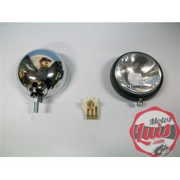 Faro Completo 110 mm. Sin Rejilla. Coco CROMADO