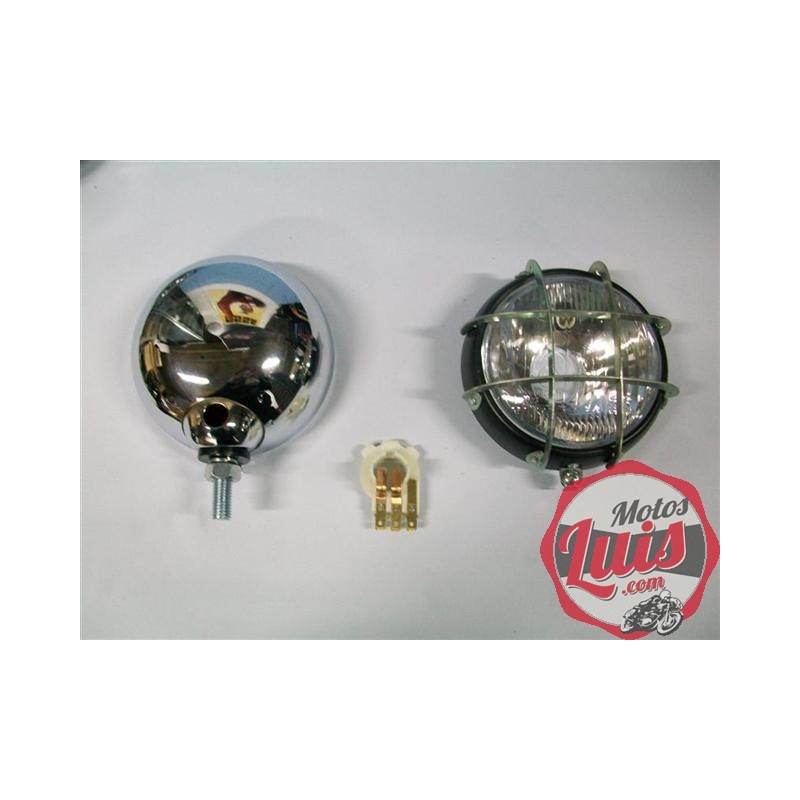 Faro Completo 110 mm. Con Rejilla. Coco CROMADO