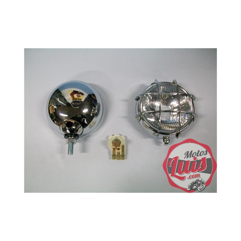 Faro Completo 110 mm. Con Rejilla. CROMADO