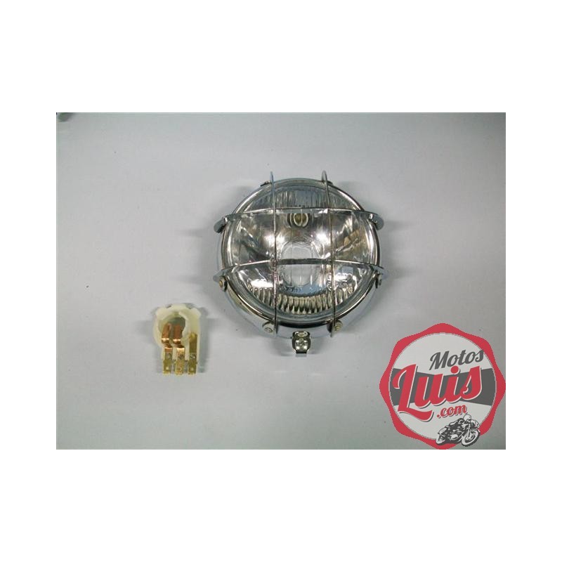 Optica + Bisel Diam. 110 mm. Con Rejilla. Trial y Cross CROMADO