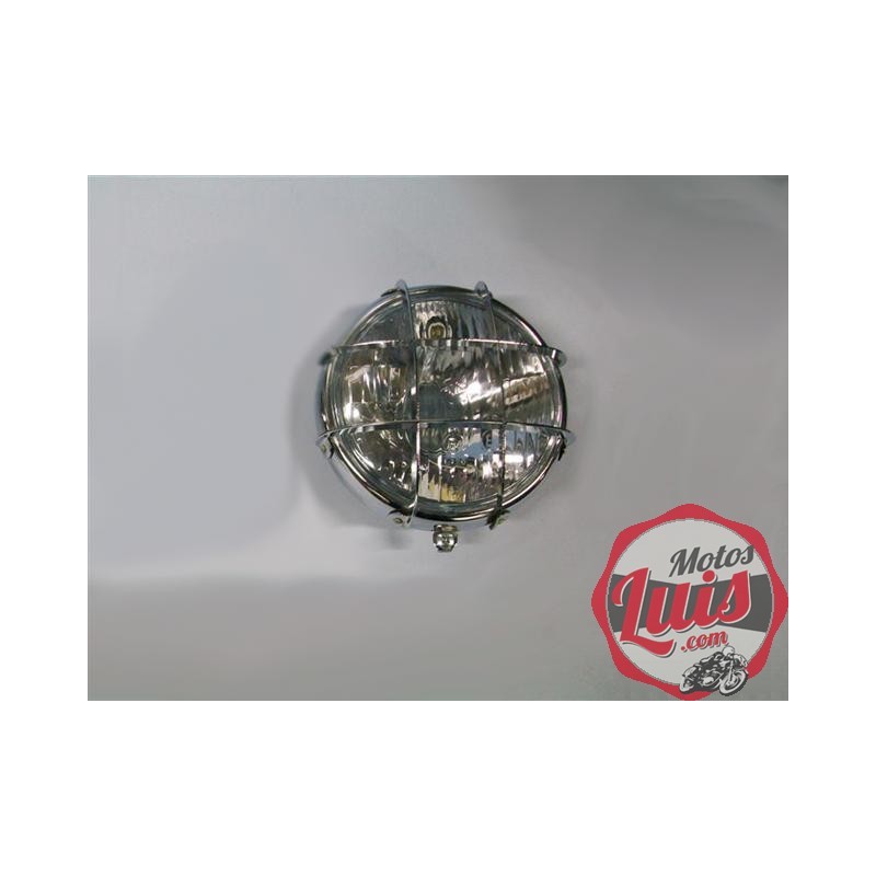 Optica + Bisel Diam. 148 mm. Con Rejilla. H6 y H7. CROMADO