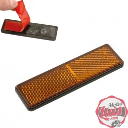 Captadioptrico Reflex Rectangular Ambar con Adhesivo