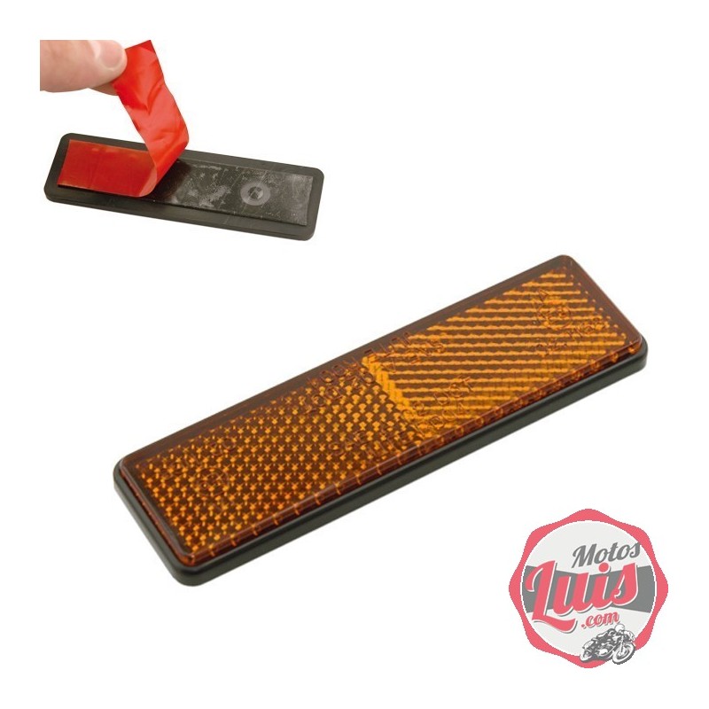 Captadioptrico Reflex Rectangular Ambar con Adhesivo