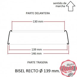 Cerquillo bisel de faro RECTO Ø 139 mm.