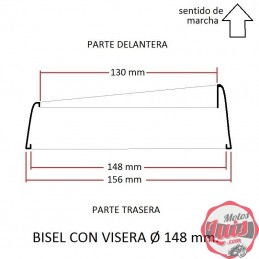Cerquillo bisel de faro VISERA Ø 148 mm.