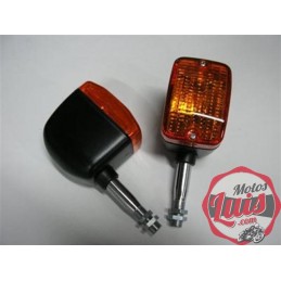 Juego Intermitentes Negros Cuadrados Soporte Cromado