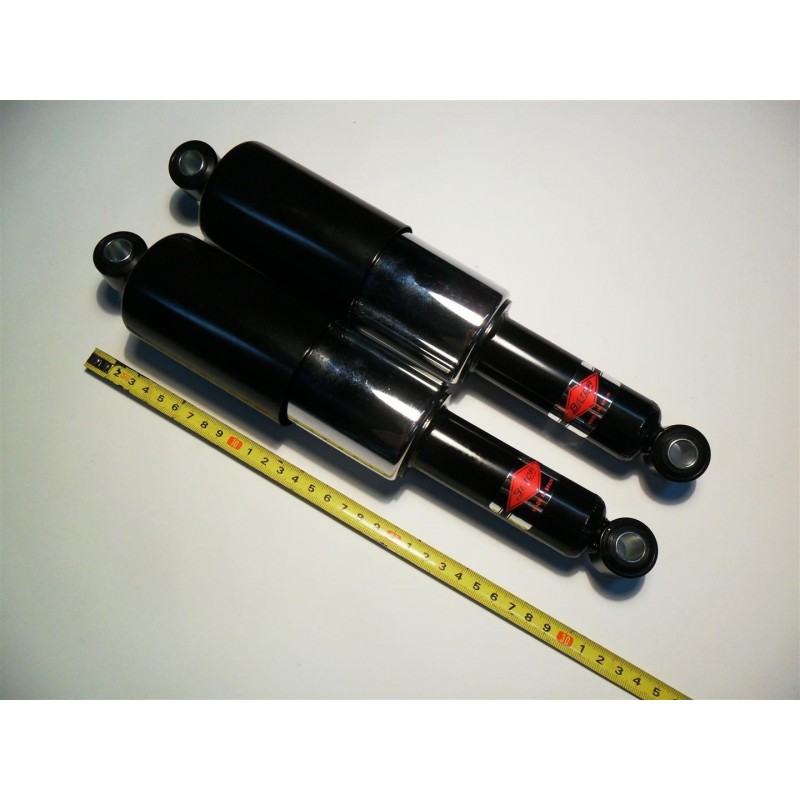 juego de Amortiguadores Betor cerrados de 320 mm entre ejes para motos de carretera. Montado de serie en gran cantidad de motos nacionales, como por ejemplo en Sanglas. NUEVOS. PRECIO PAREJA