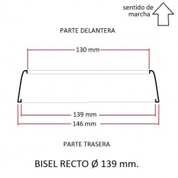 Cerquillo bisel de faro RECTO Ø 139 mm.